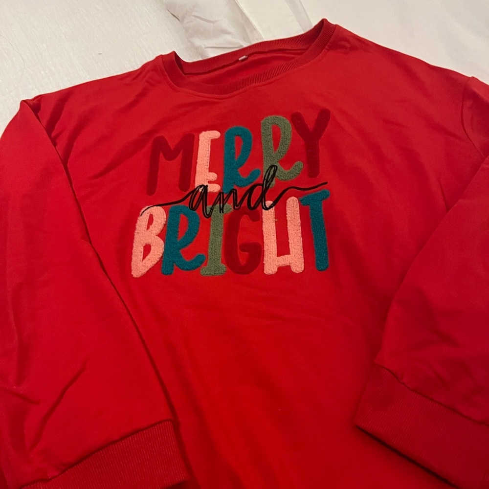 Red 'Merry and Bright' Sweatshirt